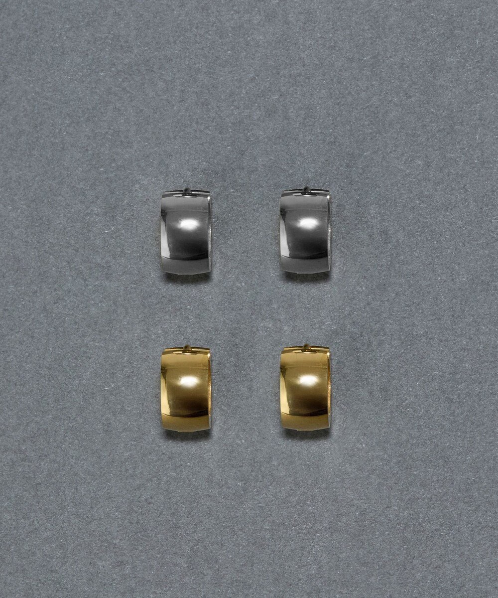 Phoebe ≪TV番組着用商品≫【金属アレルギー対応】ワンタッチワイドフープミニピアス　シルバー/サージカルステンレス 