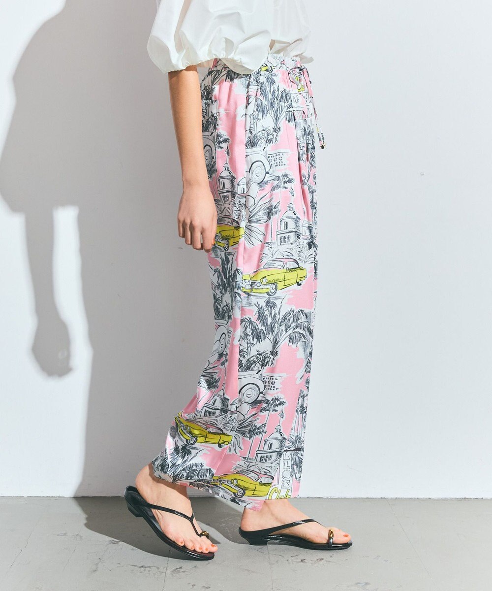 GRACE CONTINENTAL リゾートプリントイージーパンツ 