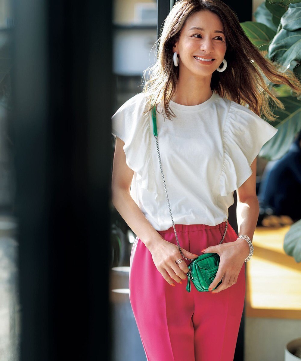 UNFILO カラー テーパードパンツ 