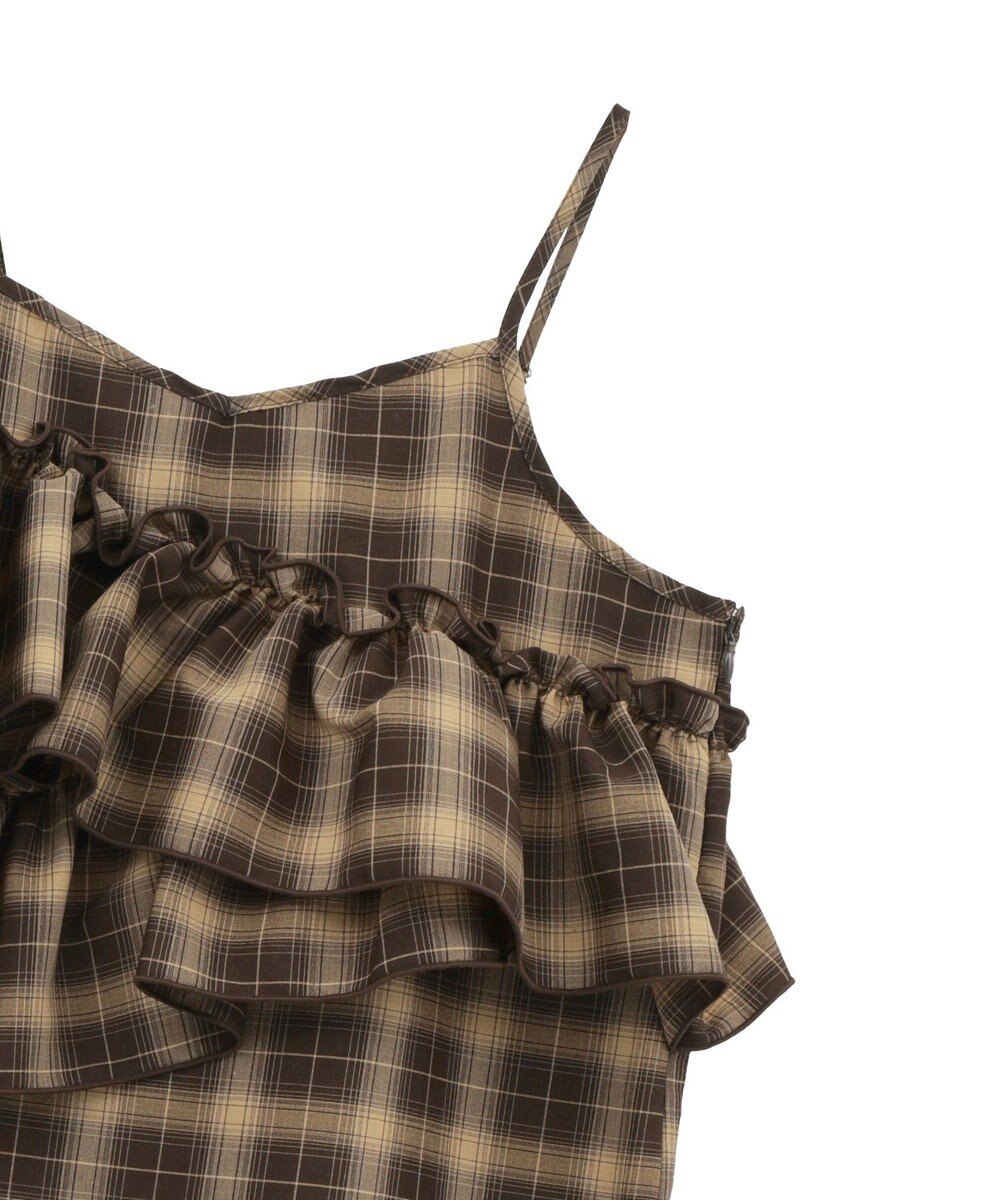 earth music&ecology 2wayフリルチェックキャミワンピース 