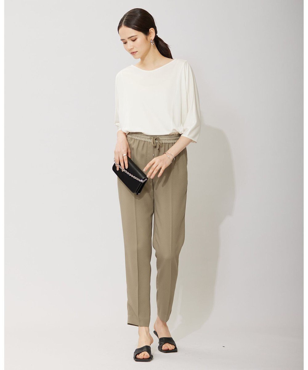 ICB 【洗える】トリアセサテンスムース 5分袖プルオーバー 