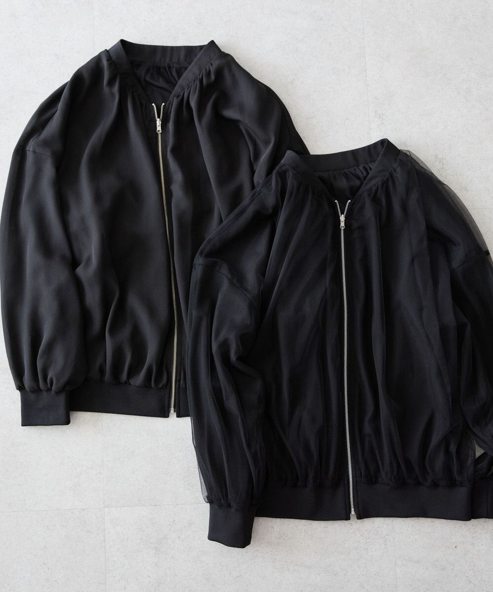 AMERICAN HOLIC リバーシブルシフォン×チュールブルゾン 