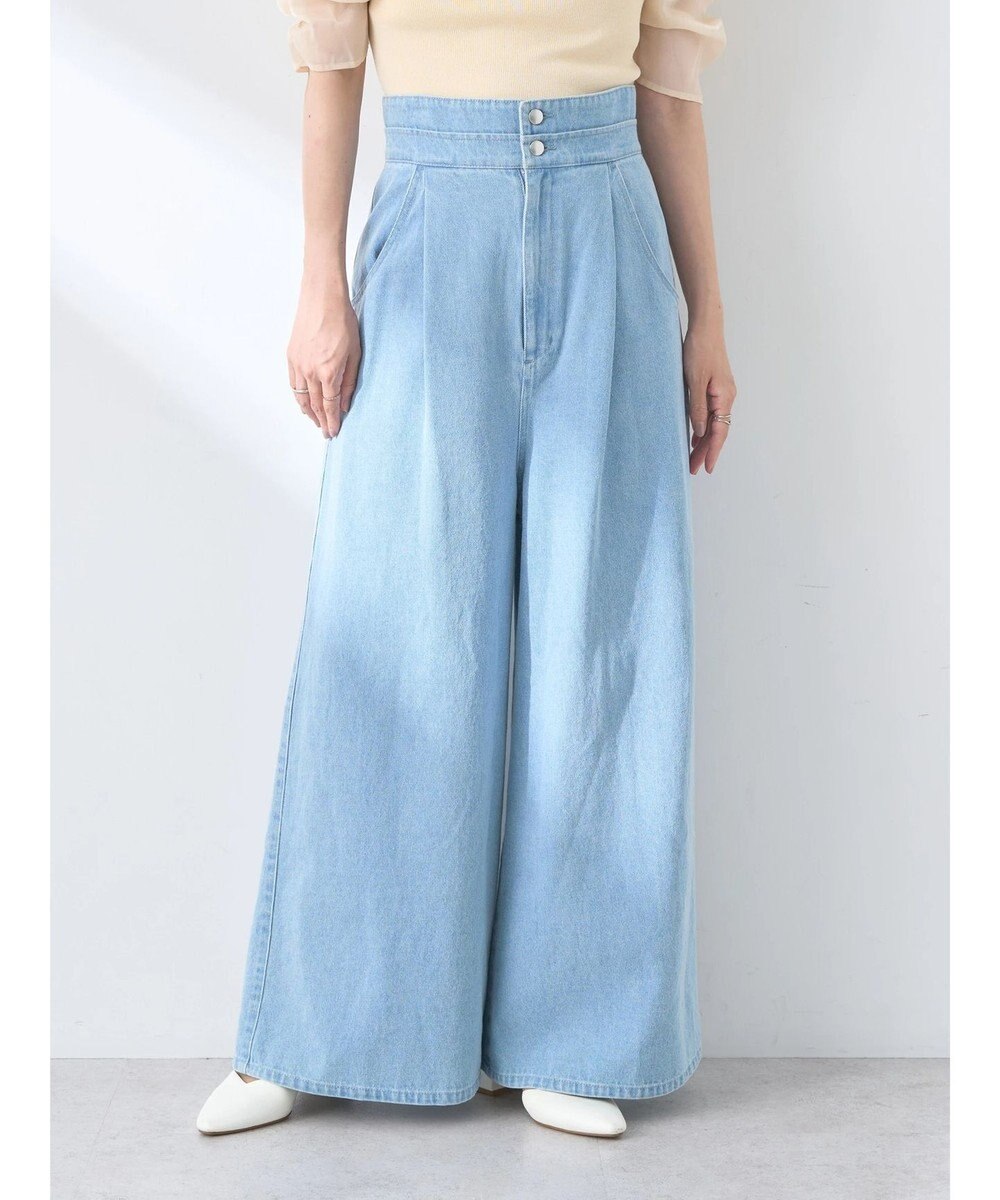 earth music&ecology ダブルベルトデザインワイドパンツ 