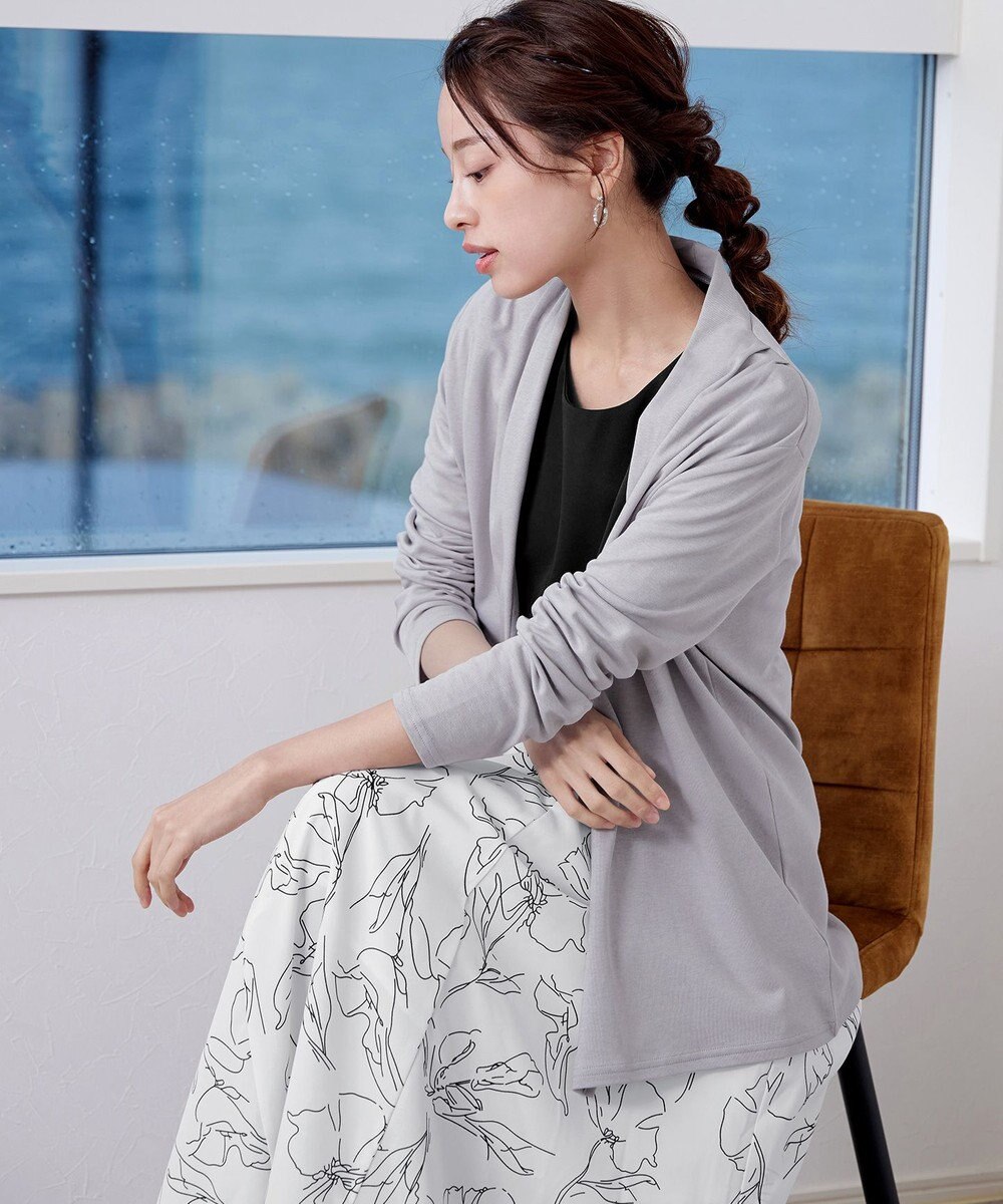 Tiaclasse 【小倉優子さん着用・新色追加・洗える】モノトーンフラワープリントワンピース 