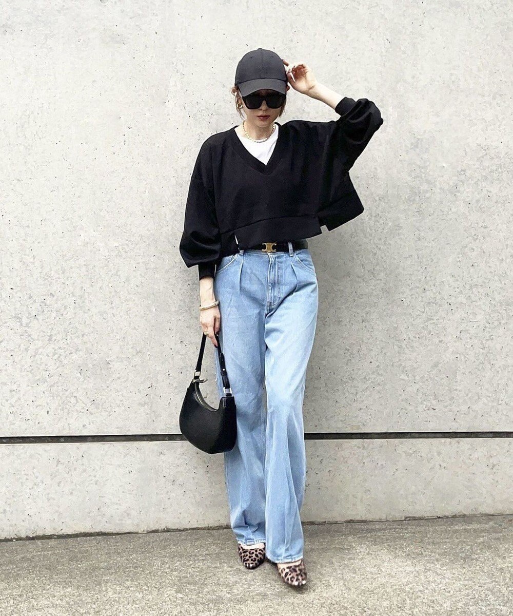 Green Parks ショート丈Ｖネックポンチプルオーバー 