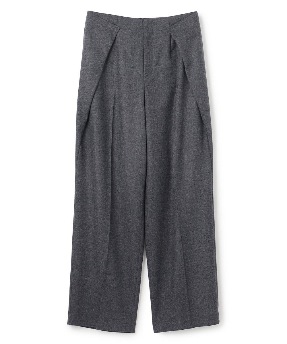 BEIGE， TERNES / 変形タックウールワイドパンツ 