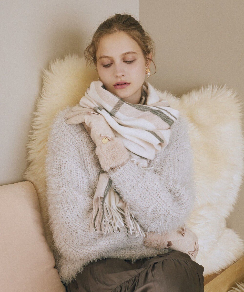 Maison de FLEUR チェックストール 