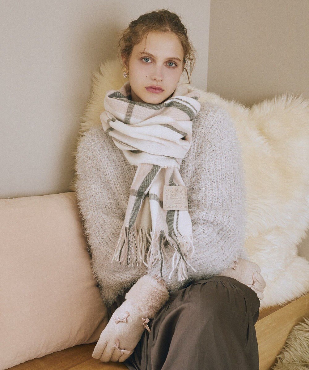 Maison de FLEUR チェックストール 