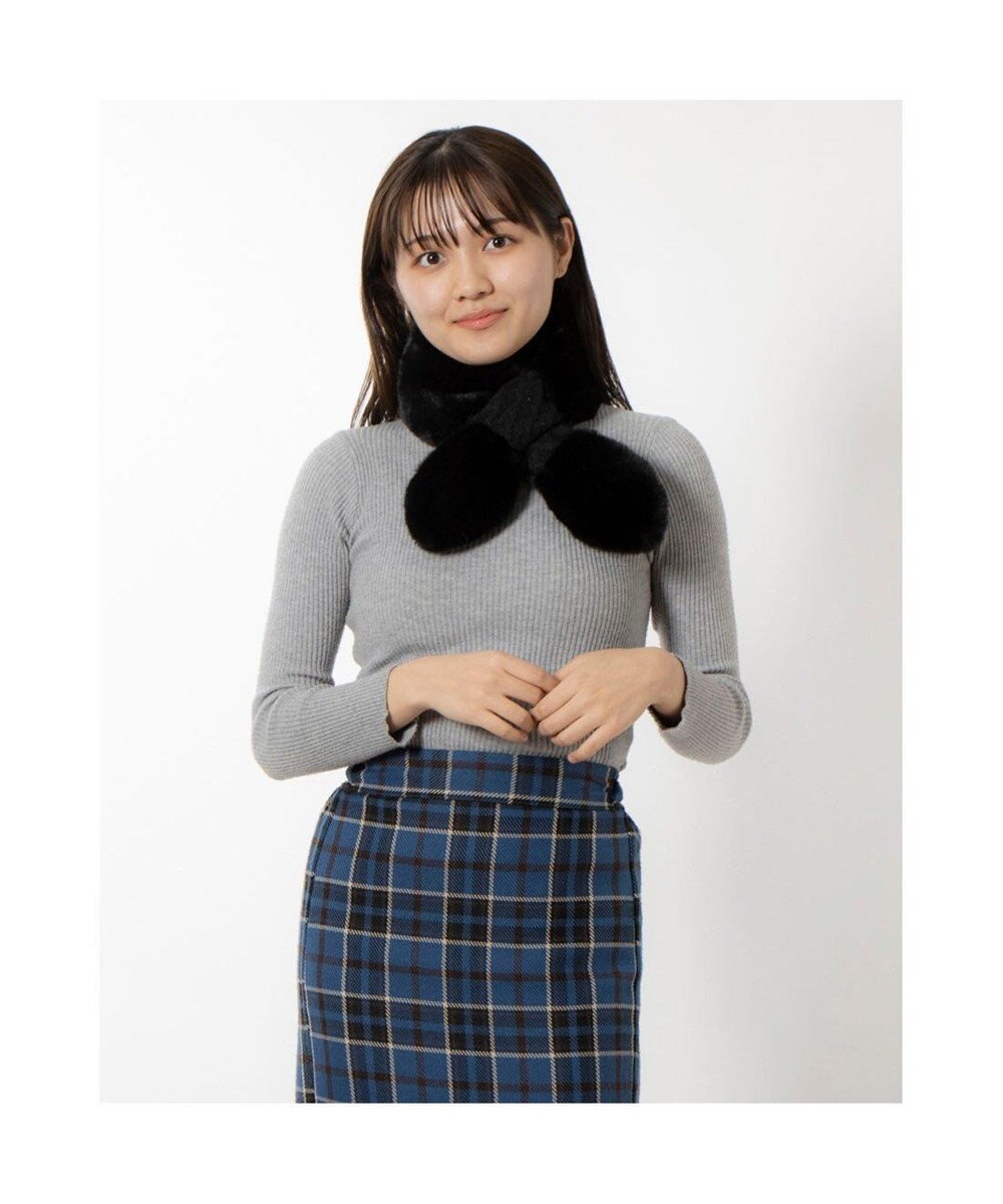 UNBILLION カシュネ cache nez / ニット×フェイクファーマフラー 