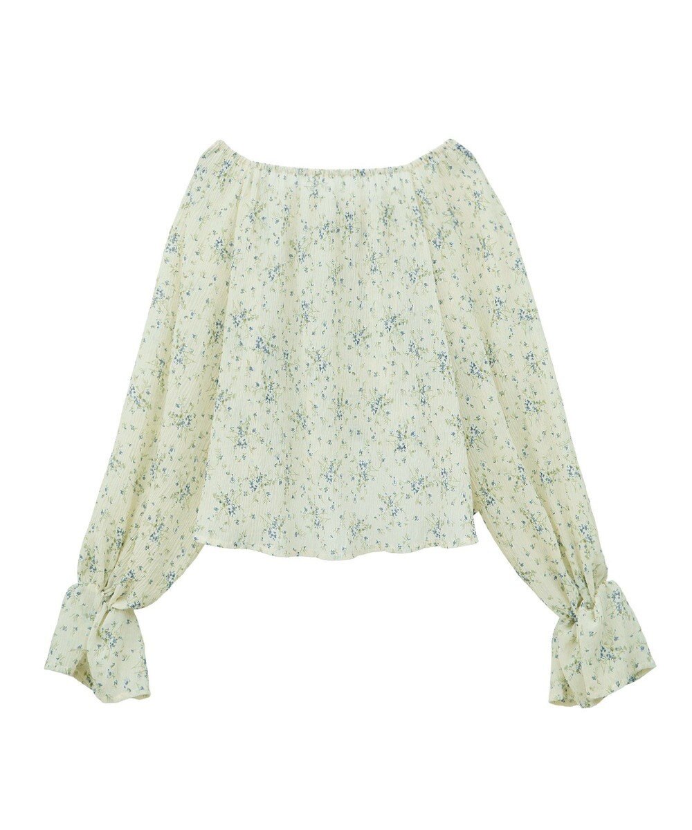 earth music&ecology ナローリボンくしゅくしゅギャザーブラウス 