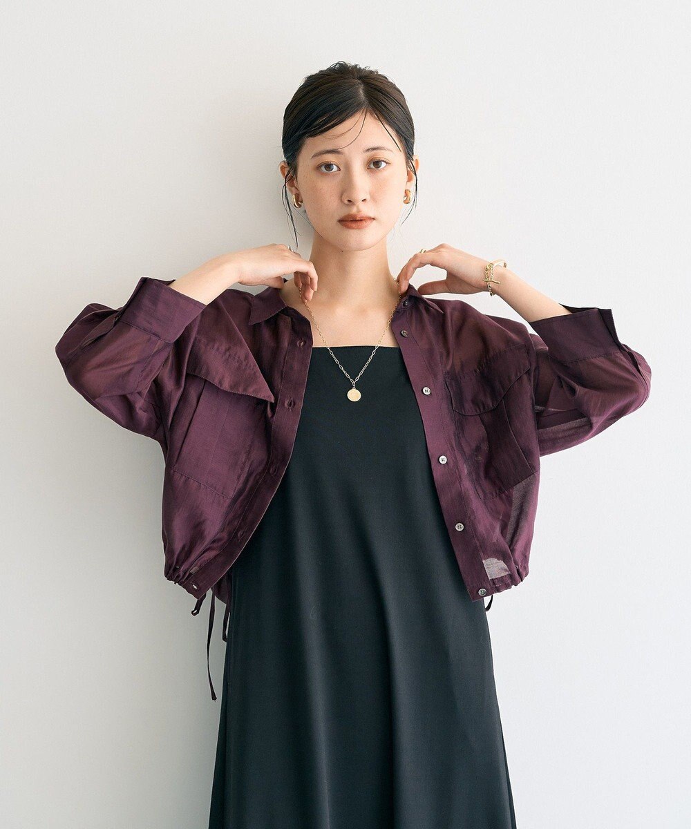 YECCA VECCA 【2点SET】シアーシャツ×Aラインキャミワンピース 