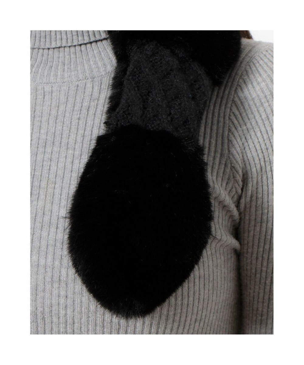 UNBILLION カシュネ cache nez / ニット×フェイクファーマフラー 