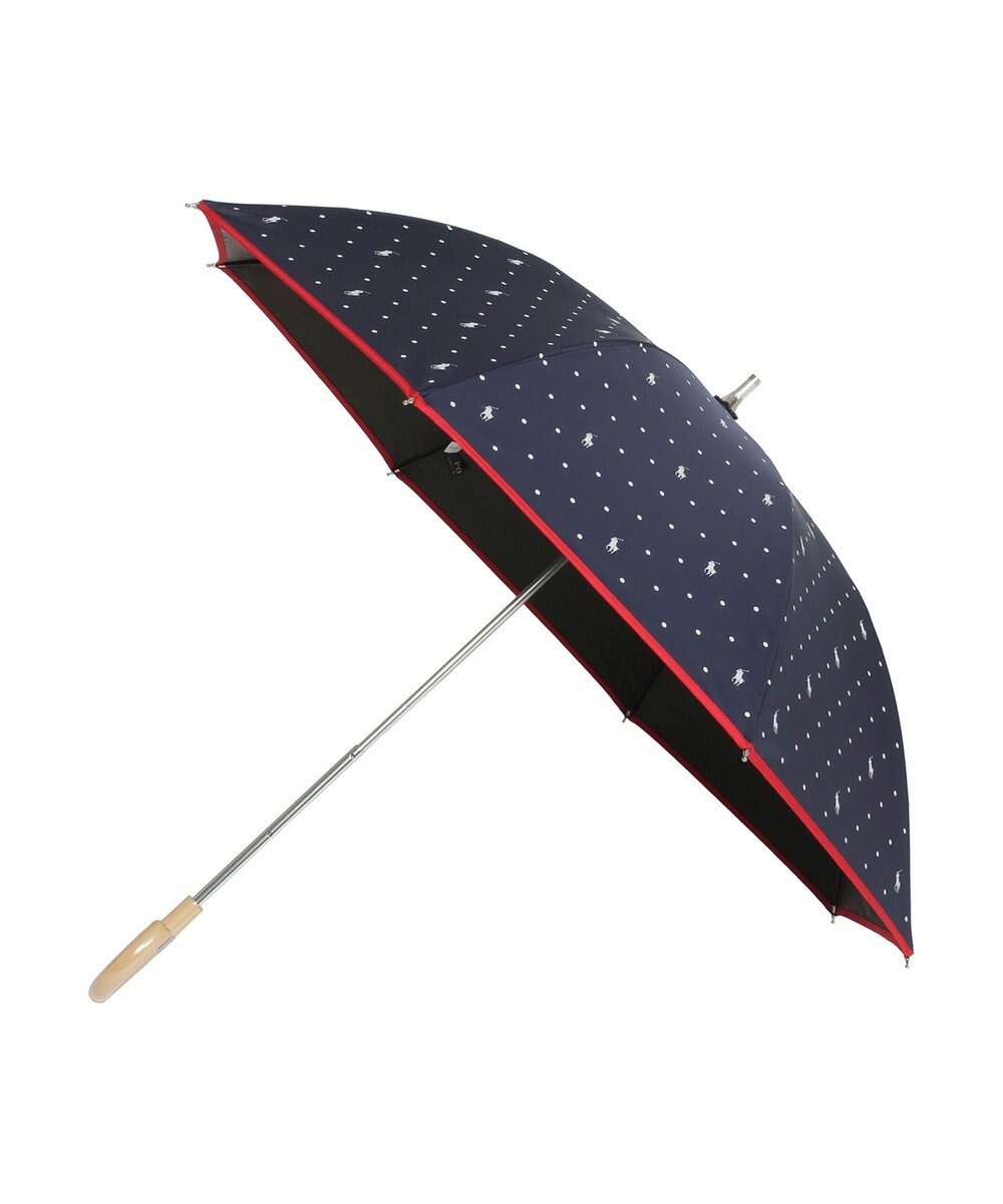 MOONBAT POLO RALPH LAUREN（ポロ ラルフローレン）晴雨兼用日傘 ドット 長傘 遮光率100％ 遮熱 UV 