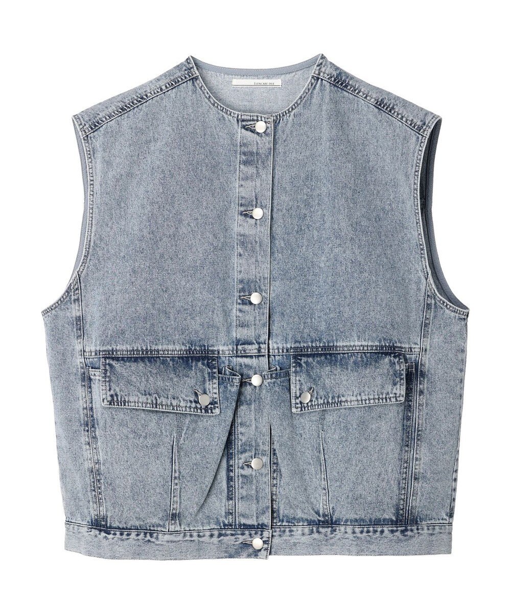 Green Parks ・ＥＬＥＮＣＡＲＥ　ＤＵＥ　ノーカラーデニムベスト 