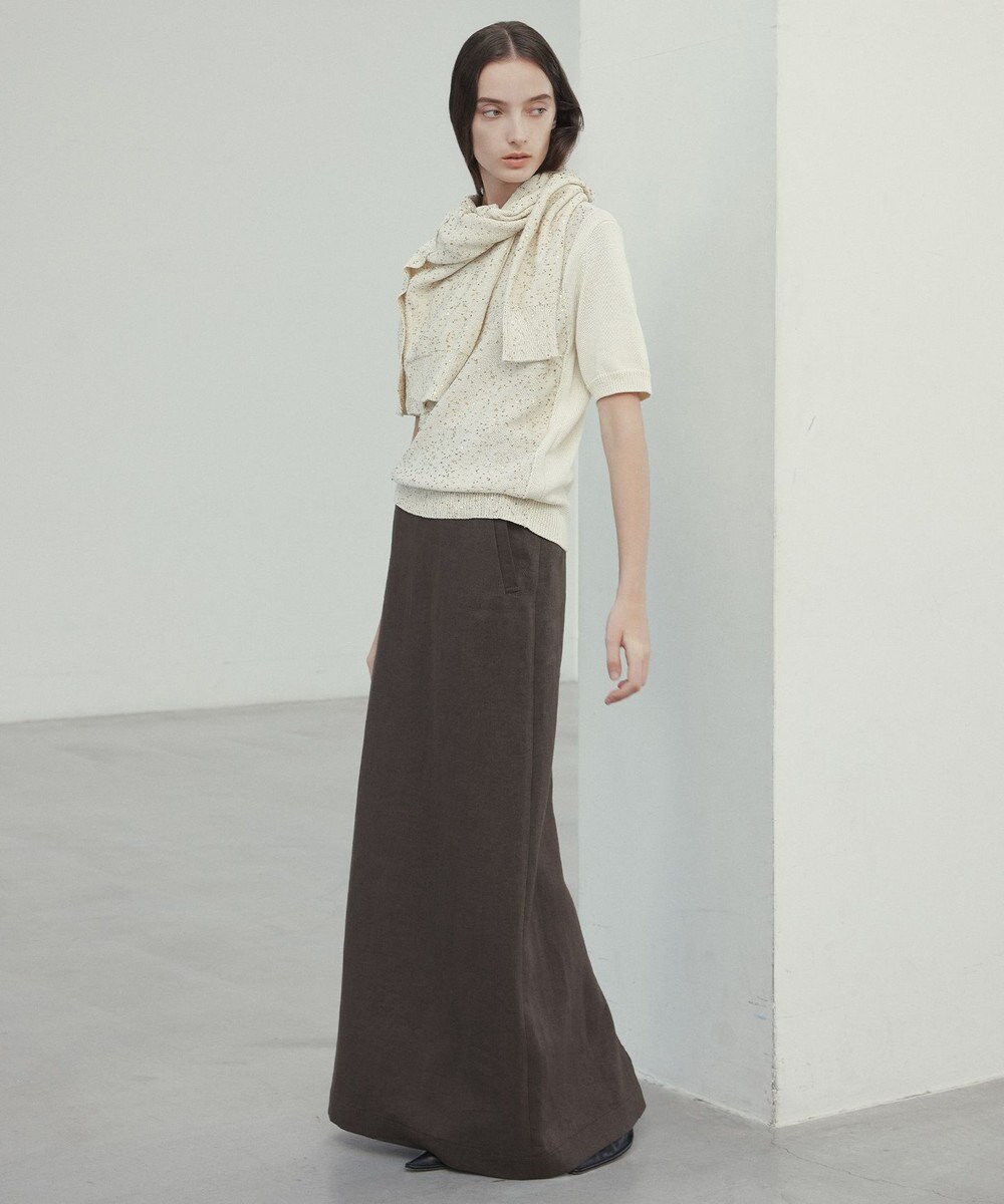 BEIGE， 【洗える】FENNEL / コットンスパンコール半袖ニット 