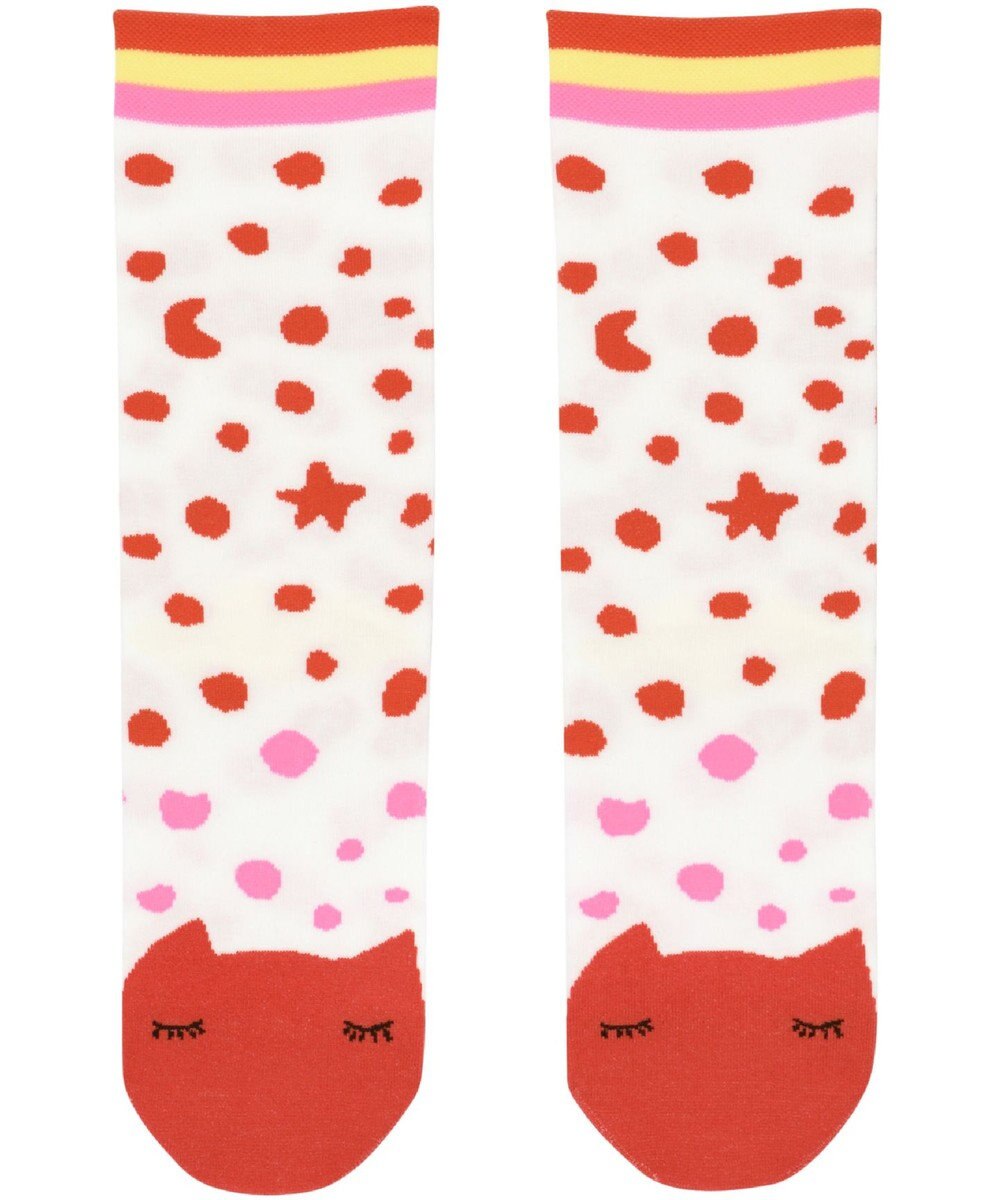 tsumori chisato SLEEP ソックス　星柄・ドット柄　ネコ顔　/ワコール　UEY516 