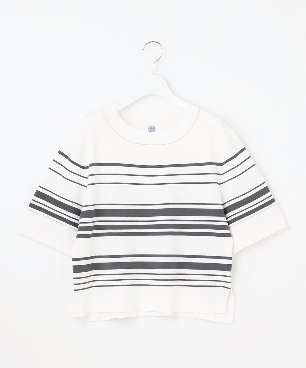 J.PRESS LADIES 【洗える】RAYON ELITE STRETCH ボーダー ニットT 