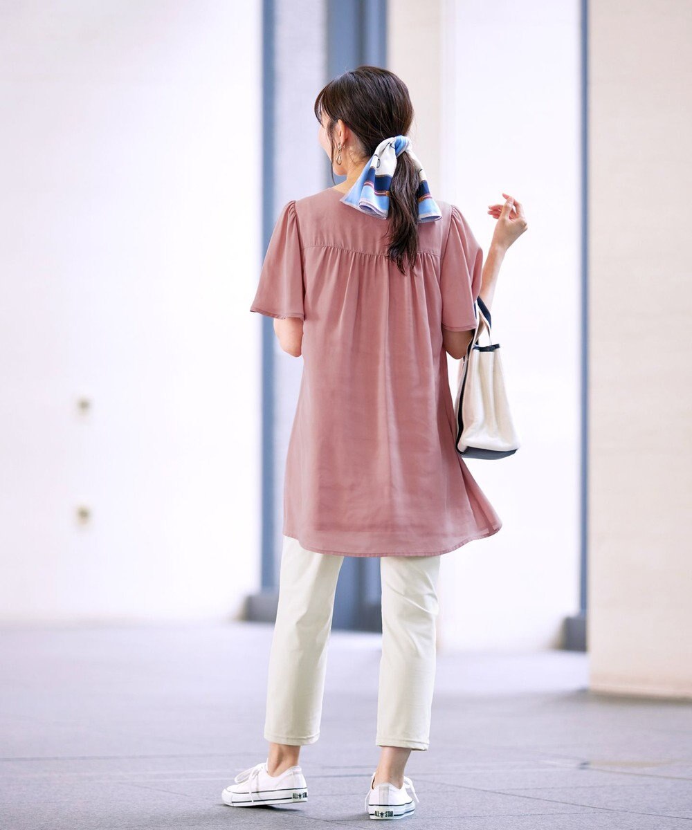 Tiaclasse フレアスリーブチュニックブラウス 