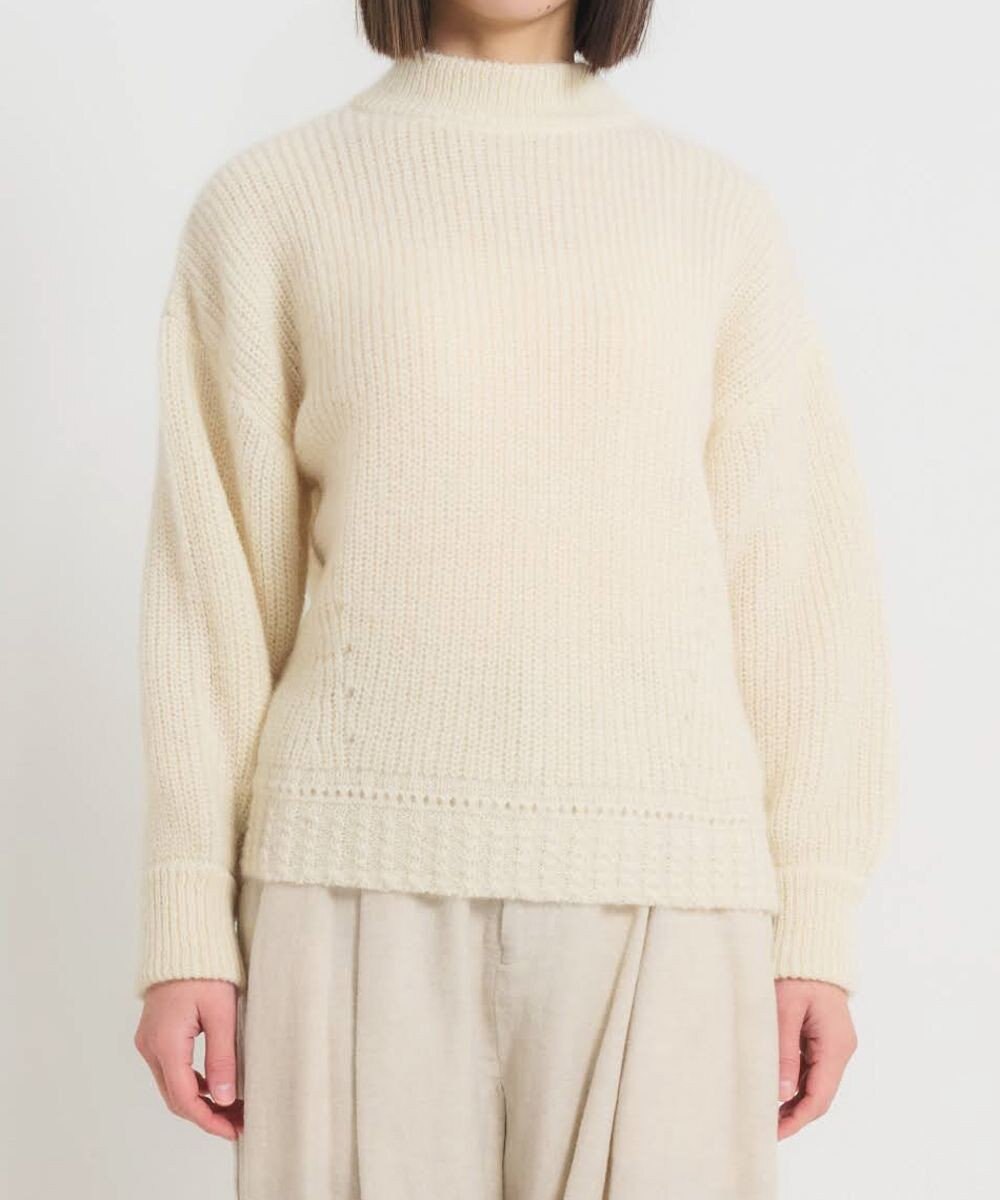 muuc 〈天然素材の上質なモヘヤ〉アルパカモヘヤ畦編みプルオーバー〈日本製〉 