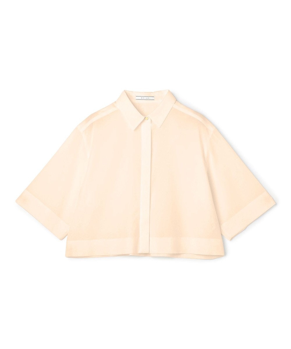 BEIGE， BAC / コットンシアー ショートレングスシャツ 