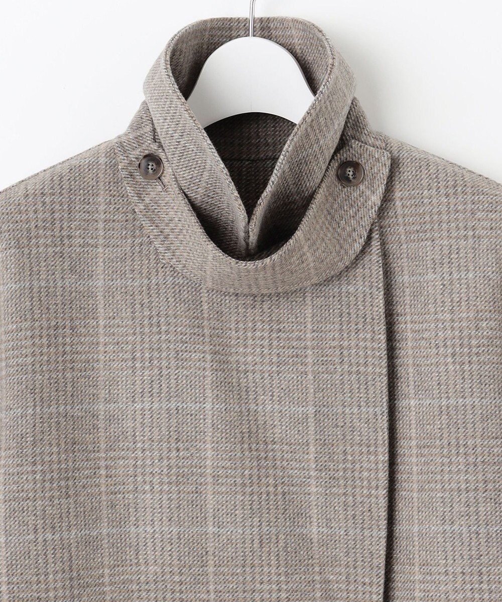 自由区 L 【17号サイズまで展開・カタログ掲載】ウールリバーチェック柄ダブルブレスト コート 