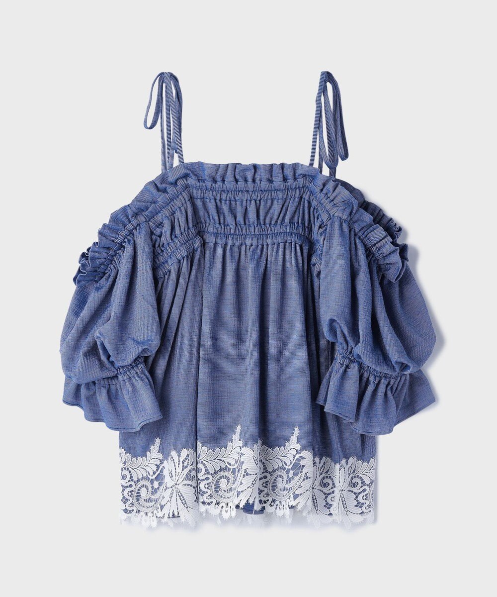 GRACE CONTINENTAL ギャザーフレアトップ 