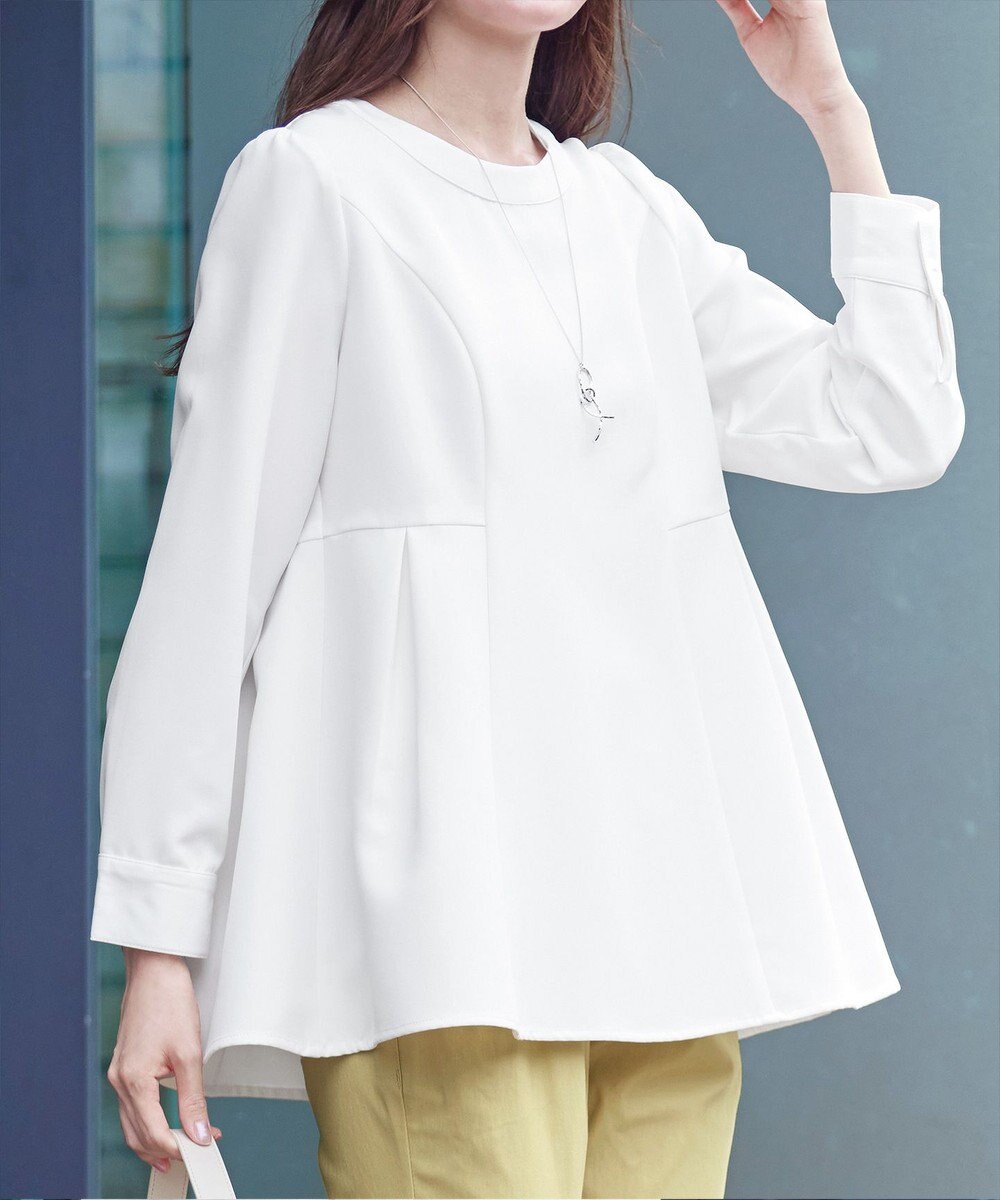 Tiaclasse 【洗える】ソフトペプラムブラウス 