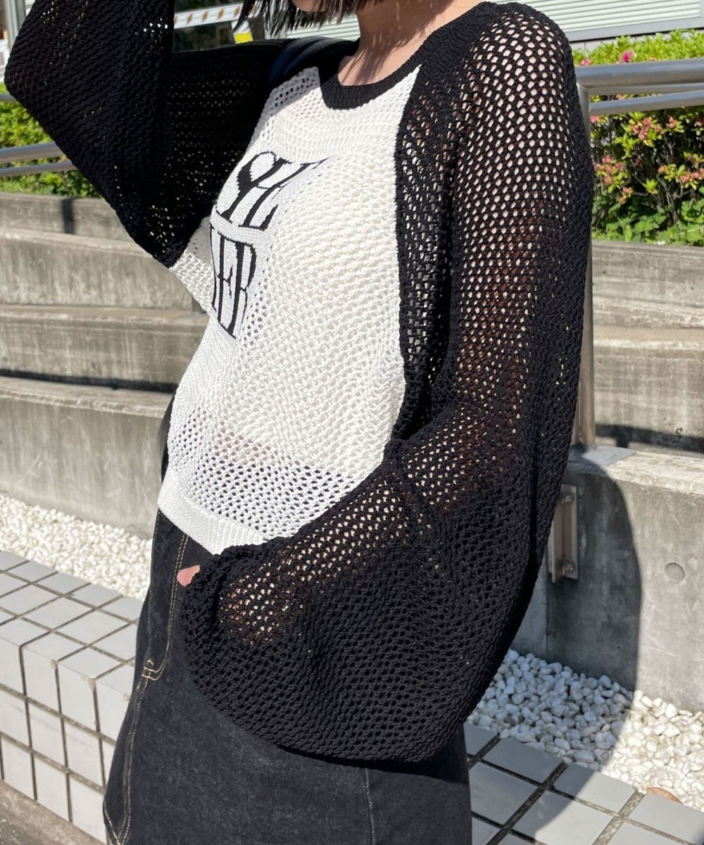 WEGO ラグランショートメッシュニット 