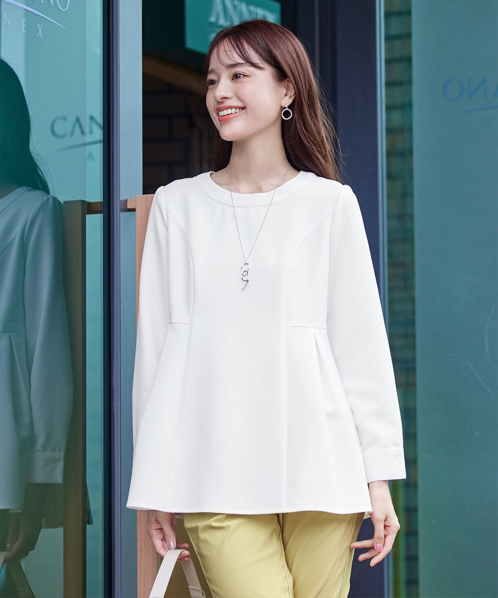 Tiaclasse 【洗える】ソフトペプラムブラウス 