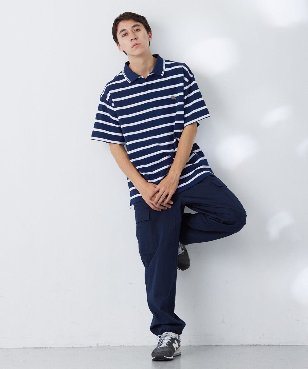 J.PRESS YORK STREET 【UNISEX】鹿の子ボーダー ワンポイントポロシャツ 