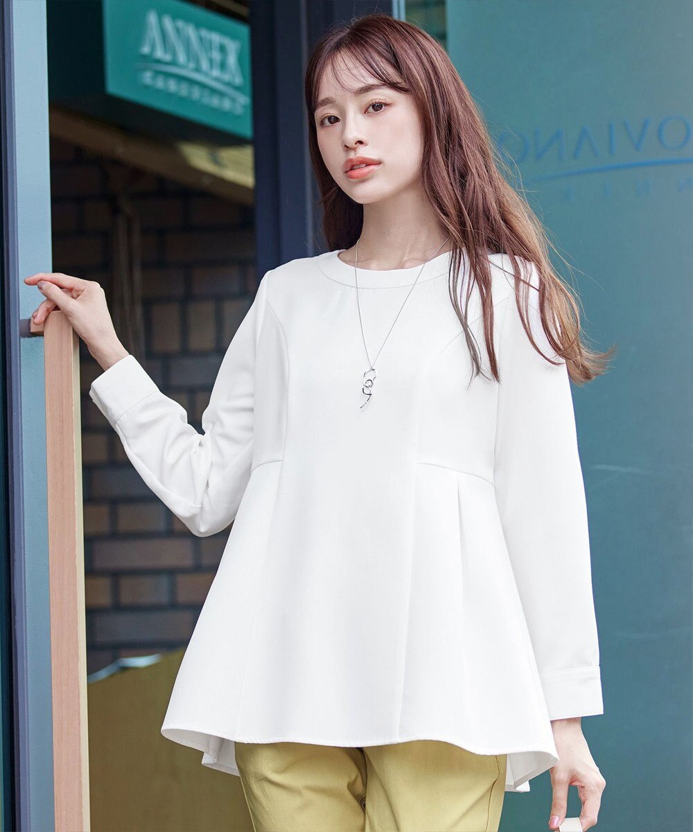 Tiaclasse 【洗える】ソフトペプラムブラウス 