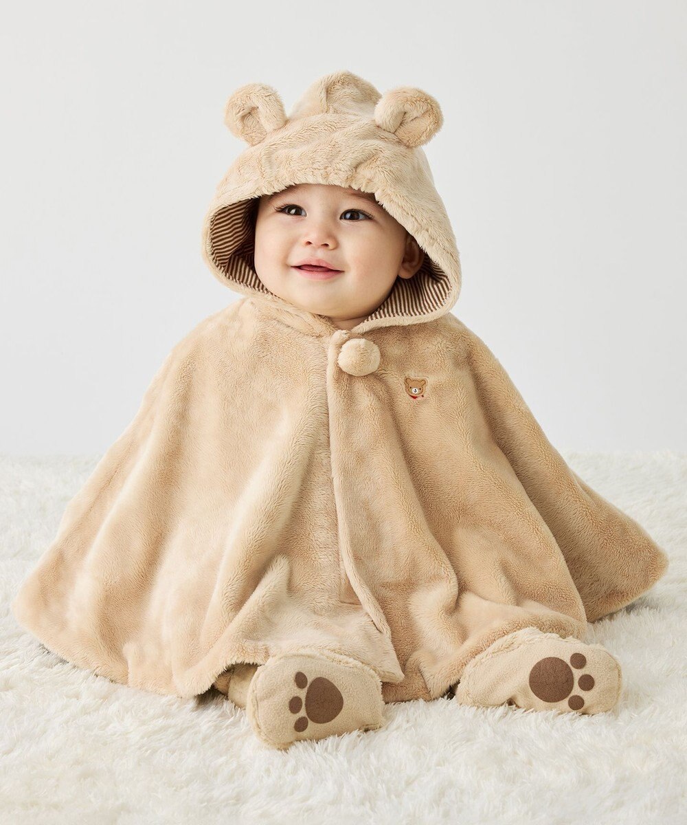 MIKI HOUSE HOT BISCUITS 【ミキハウス】【70-90cm】 マイクロファー マント 