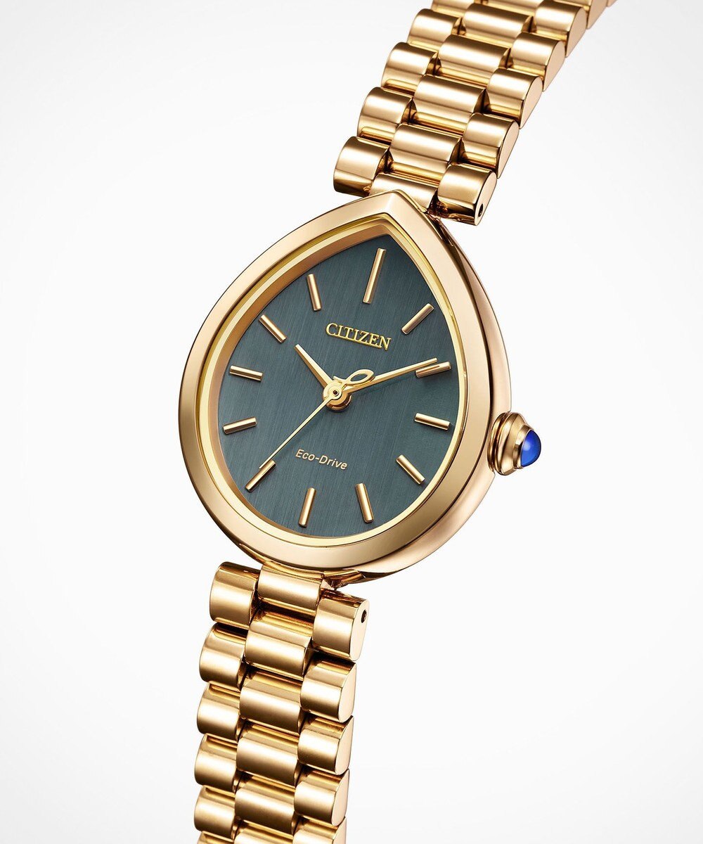 CITIZEN 【電池交換不要】ドロップ形状のジュエリーライクウオッチ EM1203-57X ウォームゴールド 