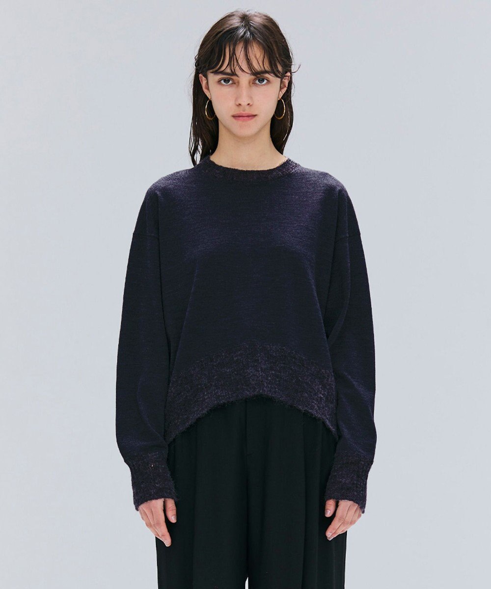 BEIGE， 【洗える】LA MONNAIE / モヘアMIXクルーネックニット 