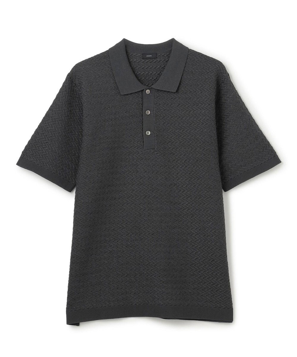 JOSEPH HOMME ヘリンボンボーダー　ポロ 