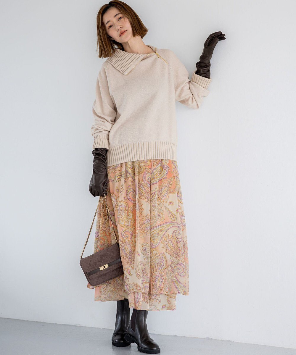 23区 S 【洗える】Erica クレープペイズリープリント スカート 