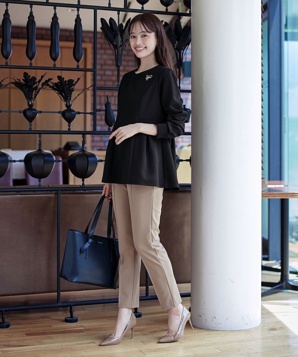 Tiaclasse 【洗える】ソフトペプラムブラウス 