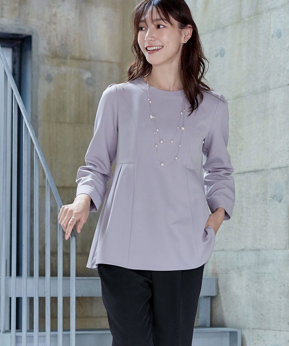 Tiaclasse 【洗える】ソフトペプラムブラウス 