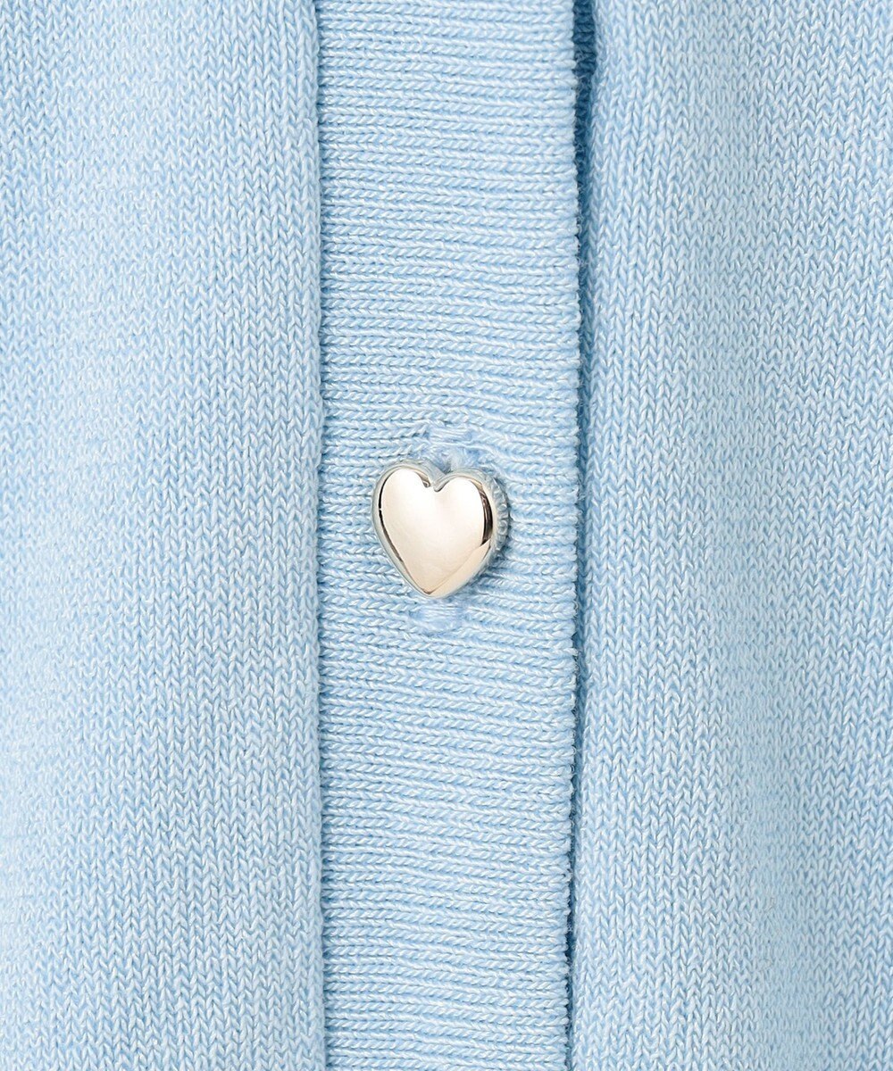 Feroux 【洗える・接触冷感・UVカット】ハートボタン7分袖 カーディガン 