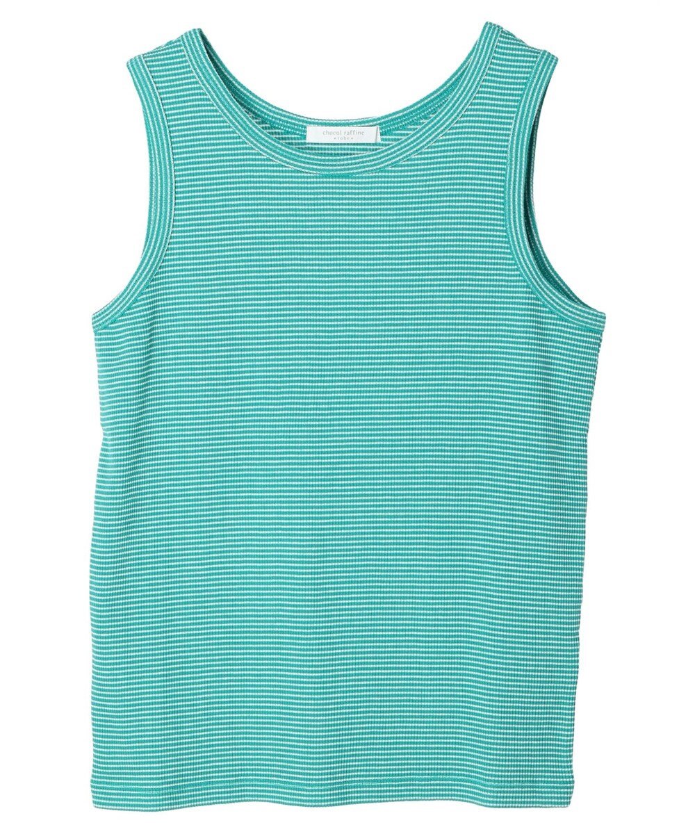 Green Parks ボーダーリブタンクトップ 