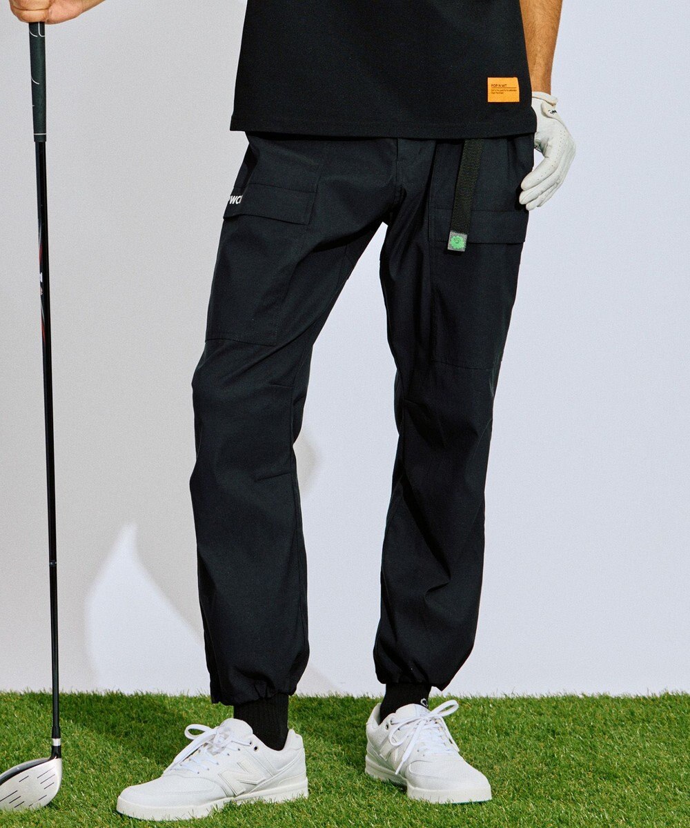 PW CIRCULUS 【撥水加工/ ストレッチ】【MEN】ベルト付 ワイドカーゴパンツ ゴルフ 