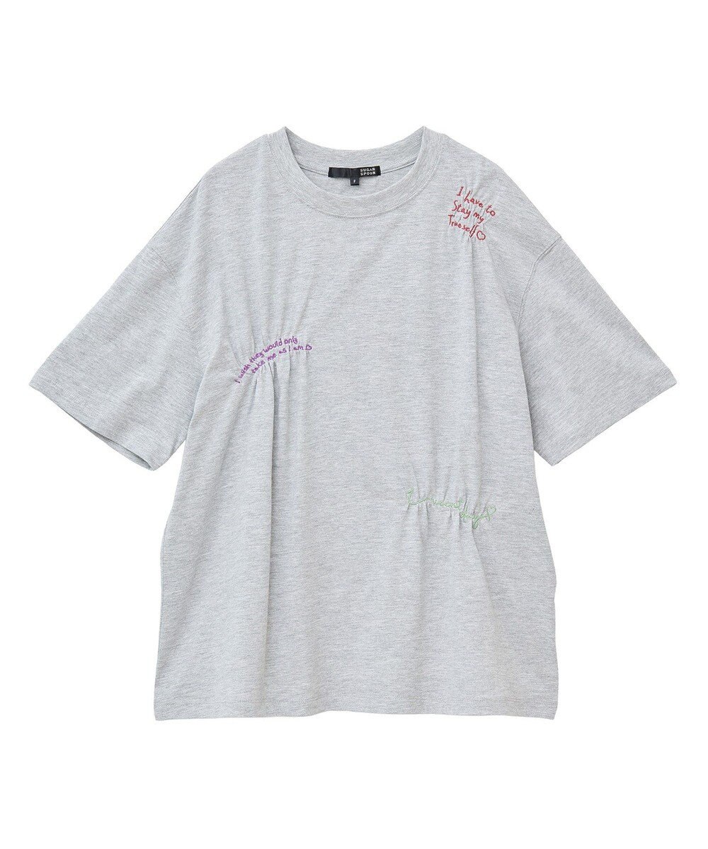 Green Parks ・ＳＵＧＡＲ　ＳＰＯＯＮ　ギャザーロゴ刺繍ＴＥＥ 