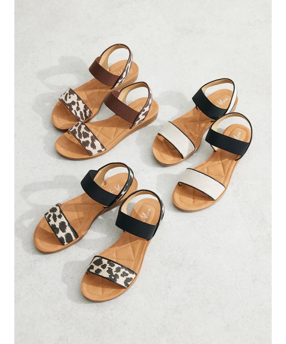 Green Parks ・ｒｉｃｈ　ｂｌｕｅ　雑材ゴムストラップサンダル 