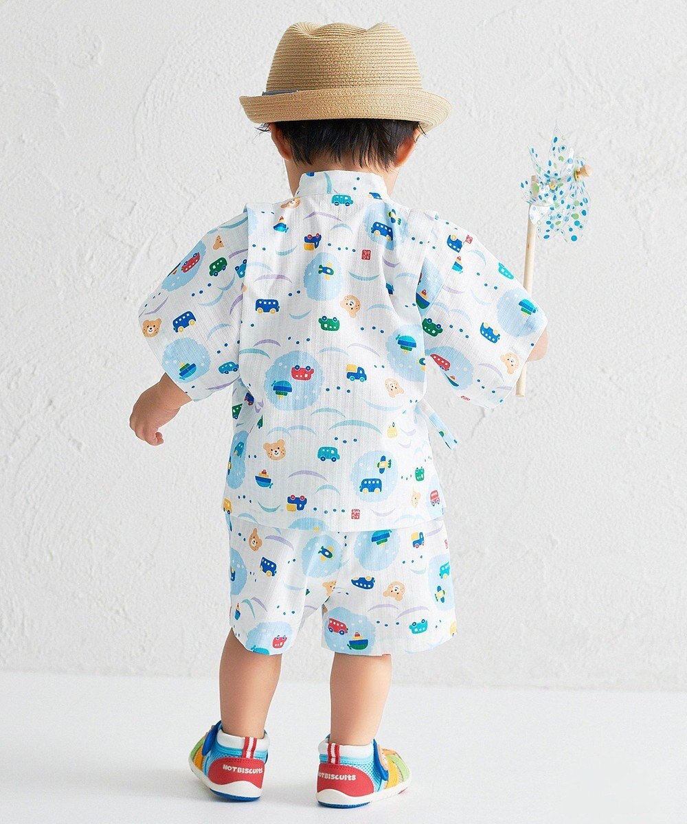 MIKI HOUSE HOT BISCUITS 【80-120cm】総柄 甚平スーツ 