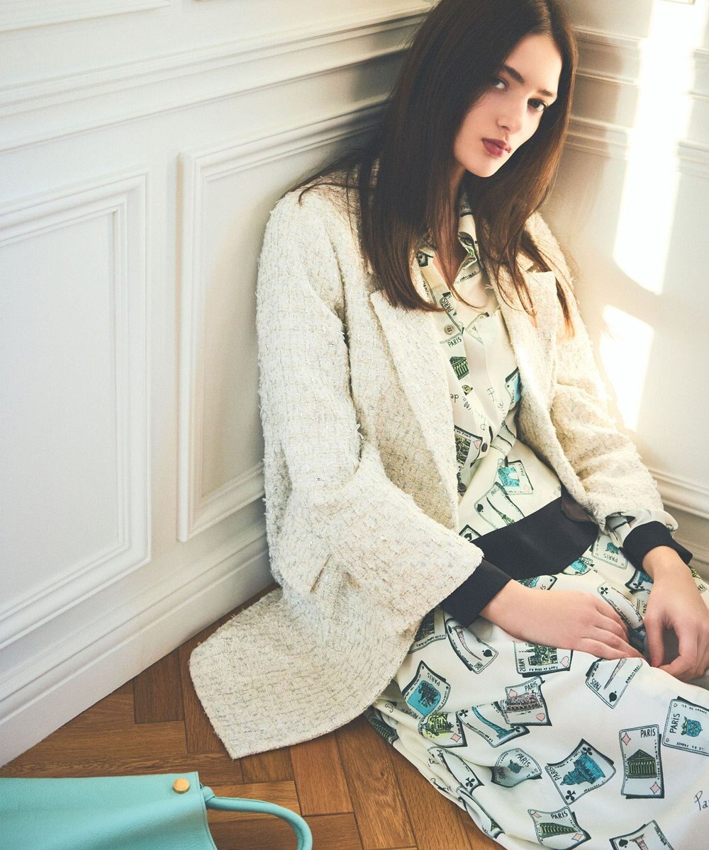 GRACE CONTINENTAL トランププリントブラウス 