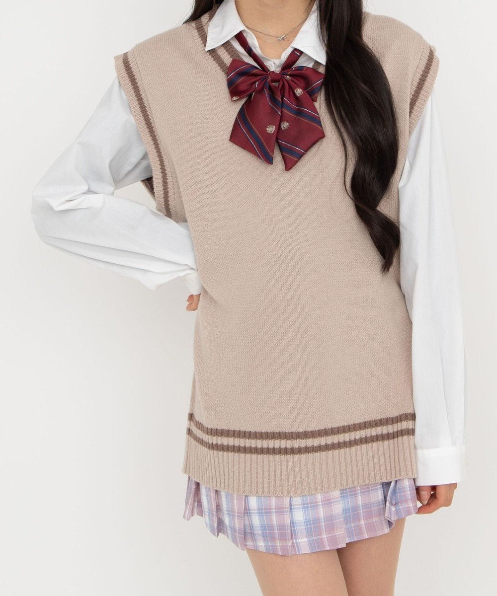 WEGO 【SCHOOLITEM】ラインスクールニットベスト 