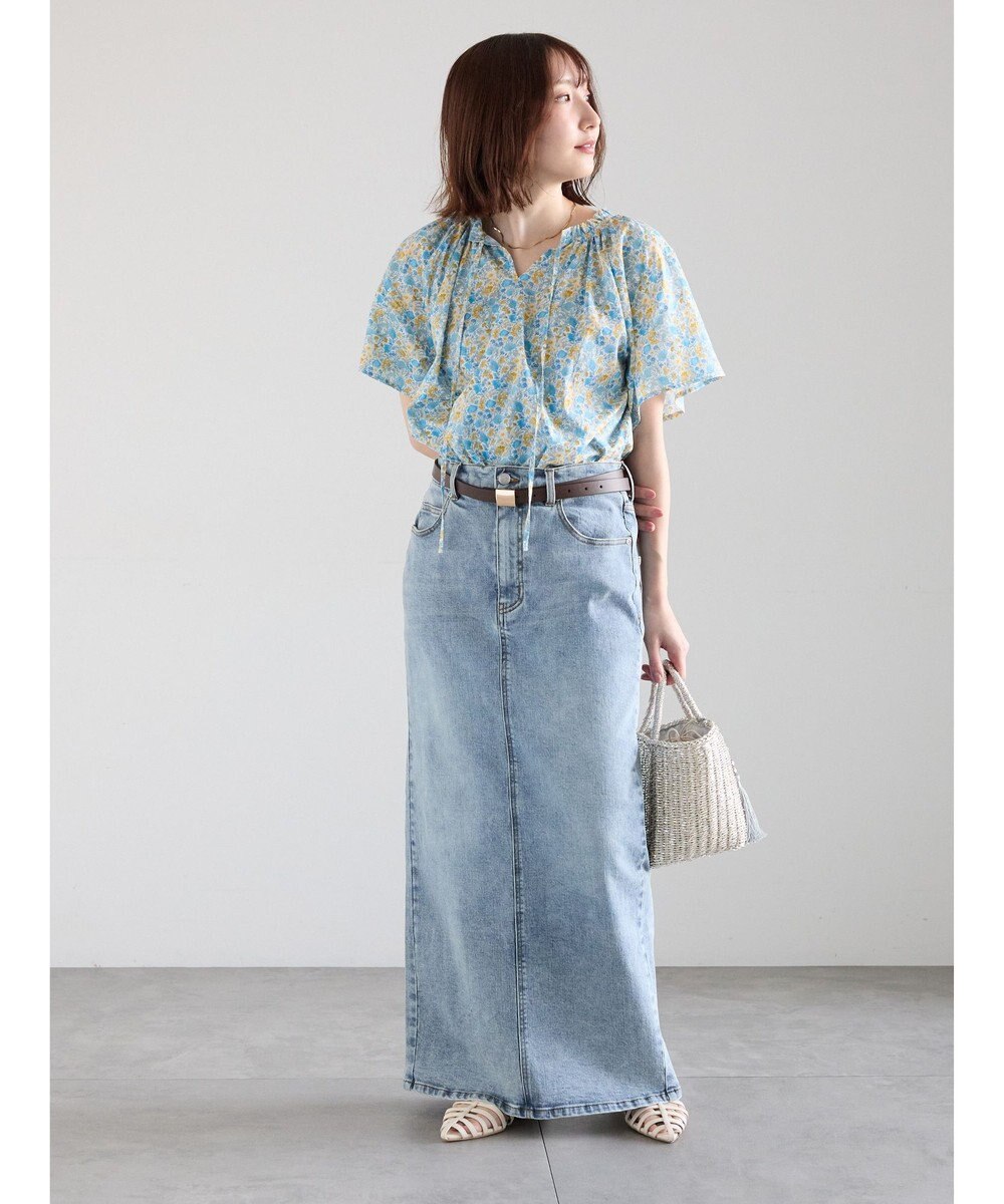 Te chichi 【LIBERTY FABRICS】フリルネックブラウス 