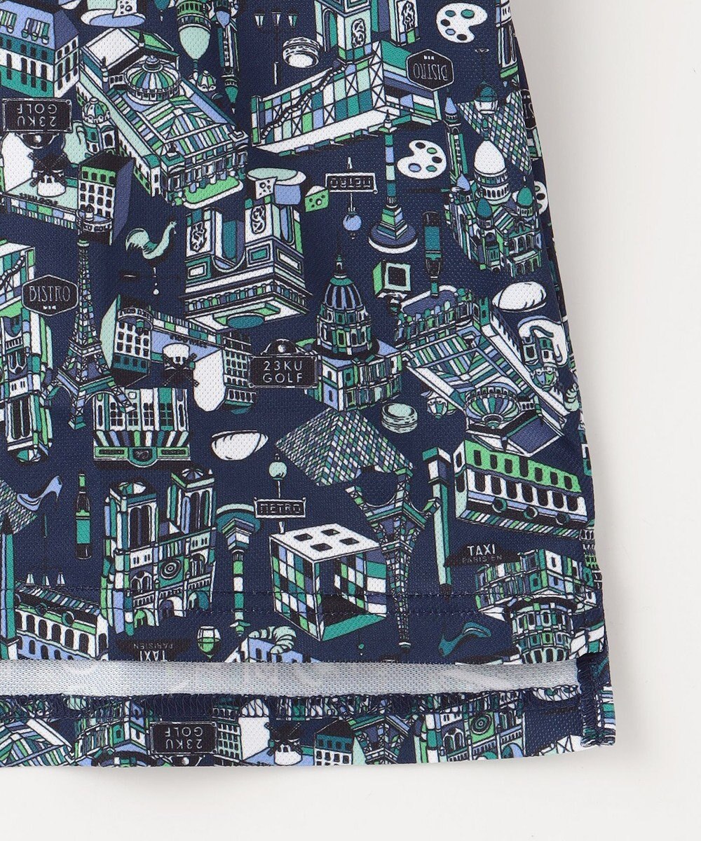 23区GOLF 【MEN】【吸水速乾/UVカット】パリマップ総柄ポロシャツ 