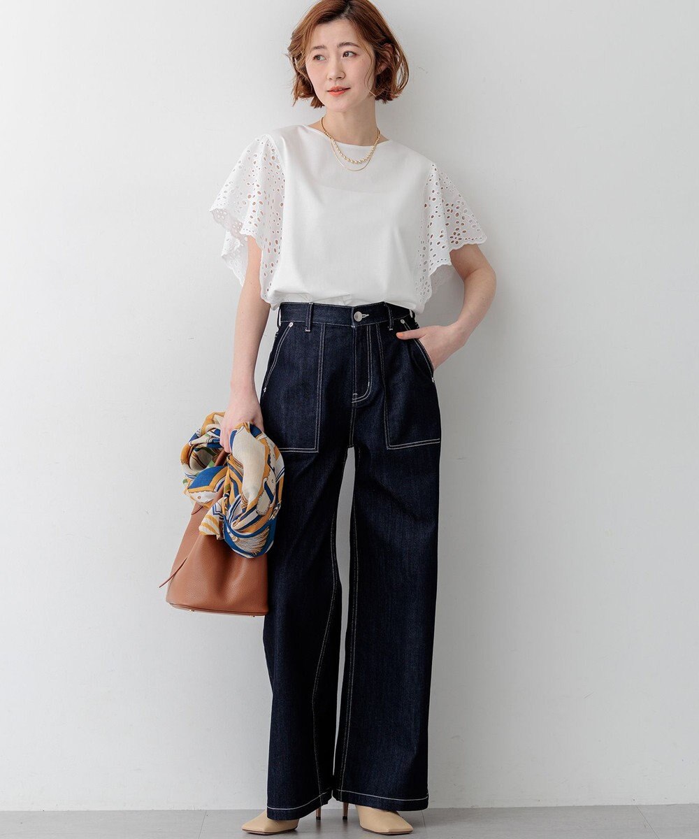 23区 L 【先行予約/見上愛さん着用】23区 Summer DENIM ベイカーパンツ 