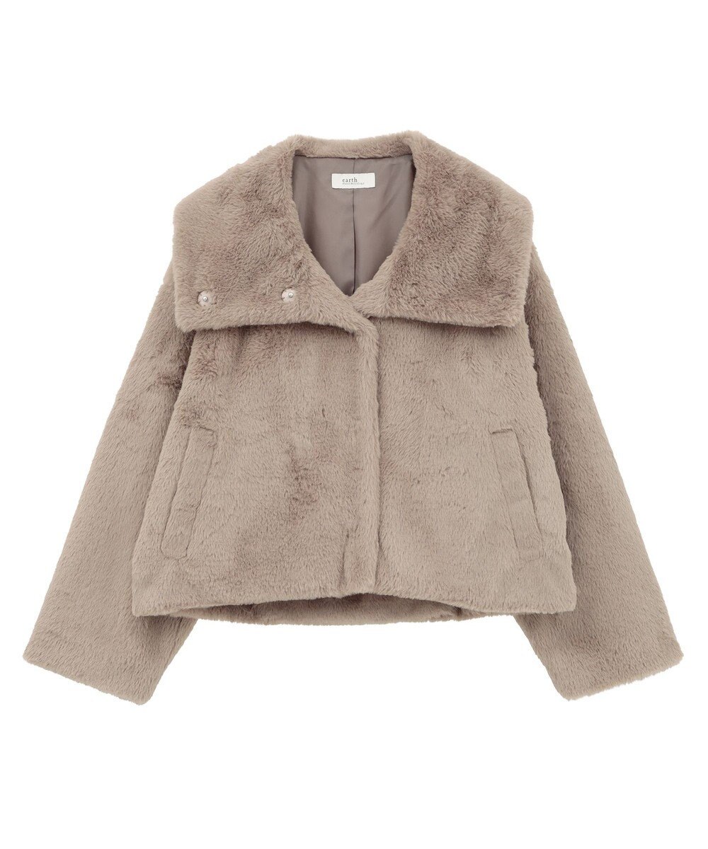 earth music&ecology ファーショートブルゾン 